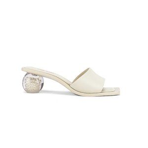 CULT GAIA Tao Faux Pearl Bauble-heel Leather Mules In White